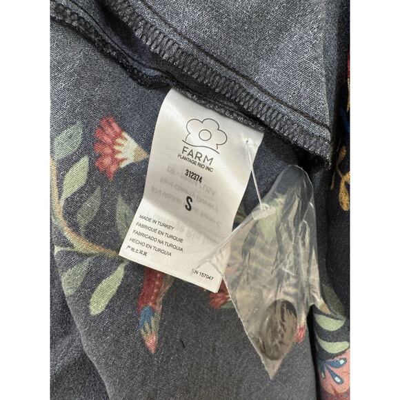 Farm Rio Black Toucan Garden Midi Dress Women's Size S - Picture 5 of 8